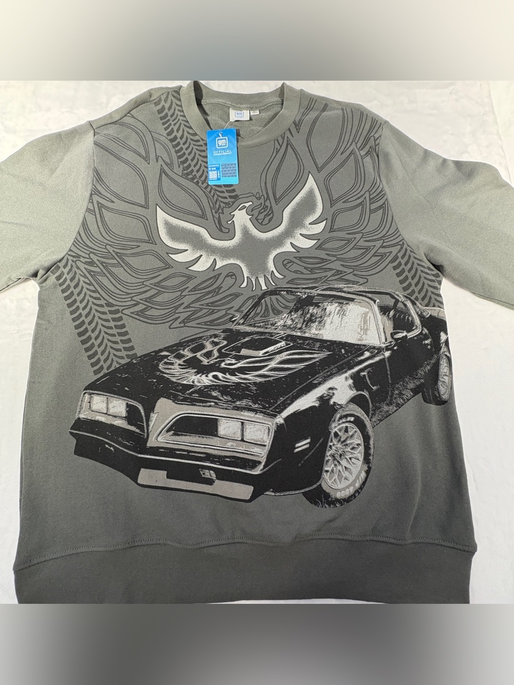 GM Official Licensed Gray “Firebird” Crew Neck Sweater Size XL